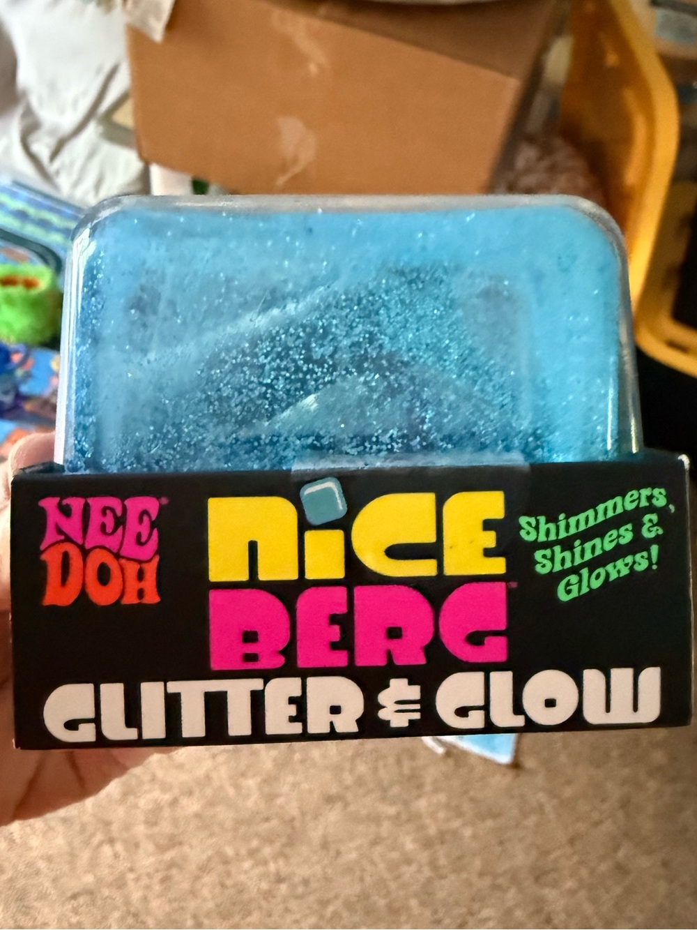 Schylling- Needoh RARE Glitter and Glow Berg- BLUE